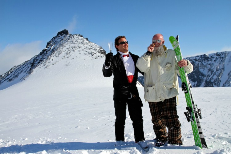 Ett helt oförglömligt sällskap på heliski i Kebnekaise! Foto: Carl Lundberg