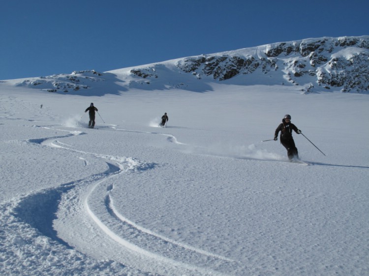 Powder formations on Gorsacohkka, 31 Mars 2010 Foto: Lisa Auer